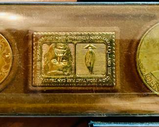 Several JF Kennedy Gold Coins & Stamps 