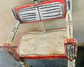 artist made skeleton bench