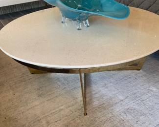 extra large Murano glass console bowl on top of a  low center table