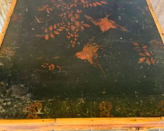 stencilied top of Antique Victorian cabinet--beautiful condition