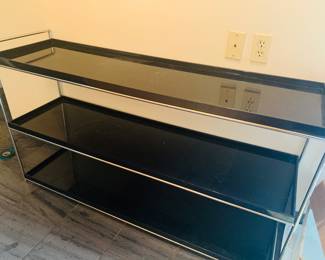 Fun long MCM three shelf bar cart