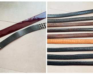 Gorgeous designer belts- Italian alligator, Argentina leather, Prada, Ralph Lauren, Brooks Brothers,  Rossi Caruso