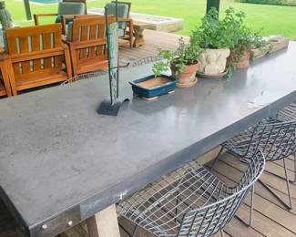 gorgous concrete patio chairs with six chairs
