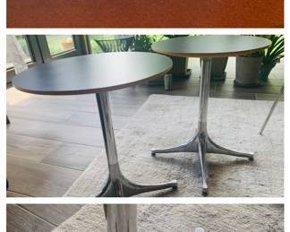 2 George Nelson aluminum swag leg pedestal side tables for Herman Miller (21 1/2” tall)