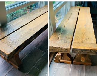 Two six foot cypress benches 