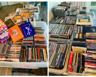 Hundreds of unopened DVDs and CDs many boxed sets 