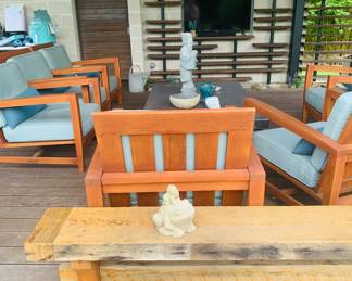 6 teak patio chairs from Restoration Hardware 