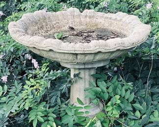 Large concrete bird bath 