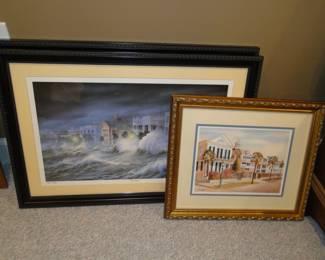These are what we call, picture frames, with art.  Otherwise know as wall art, or framed wall art.