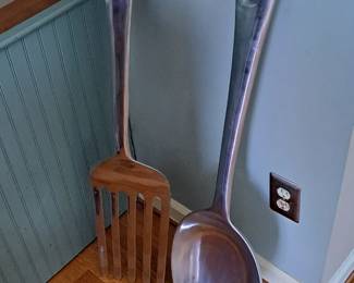 Large wall hanging spoon and fork
