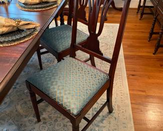 Set of 6 beautifully upholstered Antique Mahogany Chairs