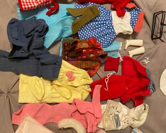 Vintage 1960s Barbies,  Ken, Midge, Clothing + Accessories