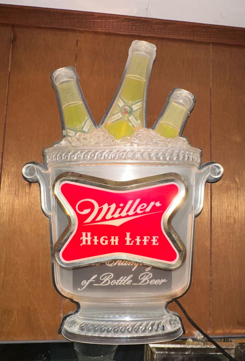 Miller High Life The Champagne of Bottle Beer Lighted Bar Sign