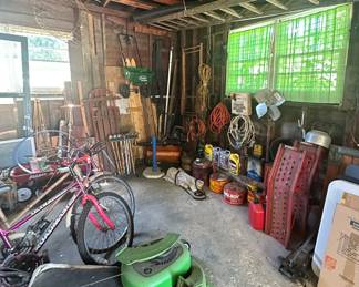 Lawn Boy Mowers; Bikes; Car Ramps; Gas Cans; Blower; Spreaders; Ext Cords; Car Jack; Ext Ladder