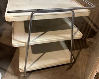 MCM Metal Cart on Wheels