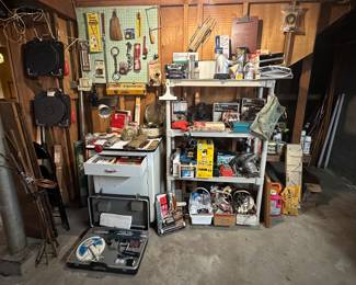 Whites Coinmaster 5000/D Metal Detector; Stadium Seats; Copper Pieces; Craftsman Pad Sander; Craftsman Sabre Saw; Craftsman 7” Hand Saw; Marquette Dwell Tech Tester; Soldering Gun; Drill; Flame Propane Torch Kit; Wagner Power Painter; Paint Supplies; Light Bulbs; Ext. Cords; Light Fixtures; Hand Tools
