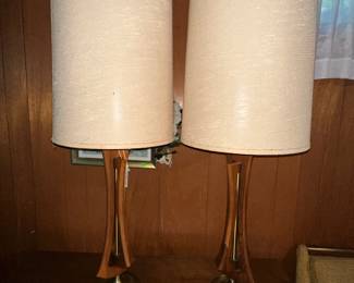 MCM Teak Wood Lamps