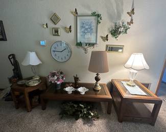 Coffee table; End Tables; Table Lamps; Wall Clocks; Wall Decor