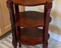 Tiered Burled Wood Accent Table