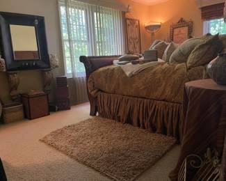 Queen American Signature Sleigh Bed Frame, Queen Sealy Golden Elegance Mattress