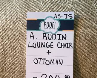A. Rudin Lounge Chair and Ottoman