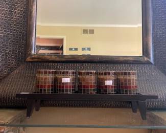 Weave Textured Mirror, Candle Stand