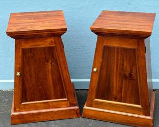 Vintage Pier 1 Pyramid Collection Pedestal Cabinet Pair	
