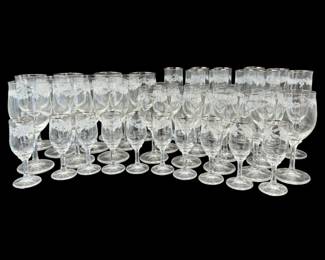 Johann Haviland Crystal Sweetheart Rose - 39 pc Stemware	