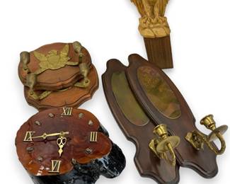 Mid Mod Den Decor - 1915 Carved Resin Eagle	