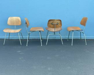 Mid Century Herman Miller Eames DCM Molded Plywood Dining Chairs	