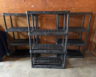 Trio of Black Plastic Shelves	
