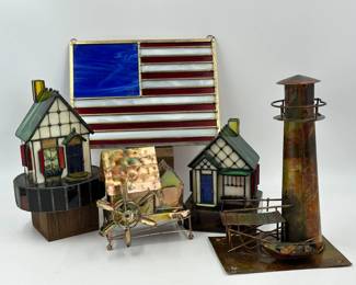 Americana Home Decor - Stained Glass Light Covers - Music Boxes	