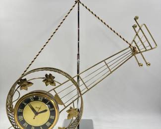 Mid Century Banjo Wall Clock by United Clock Co - Works!	