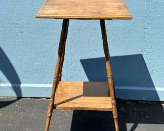 Antique Two Tier Wood Side Table - Project Table	
