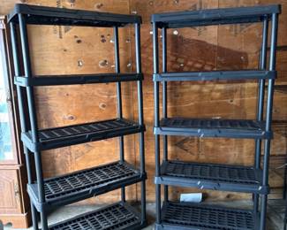 Pair of Black Plastic Shelves	
