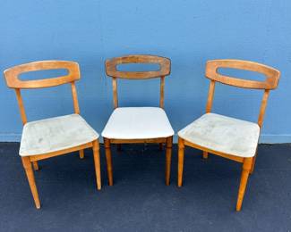 (3) MCM Craddock Cherry Wood Dining Chairs	