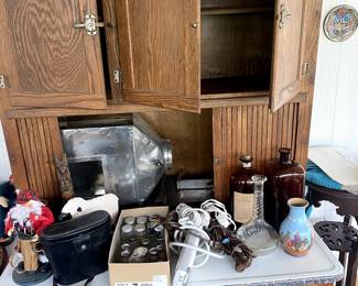 Hoosier Cabinet- old bottles