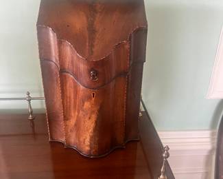 Pair of period antique knife boxes