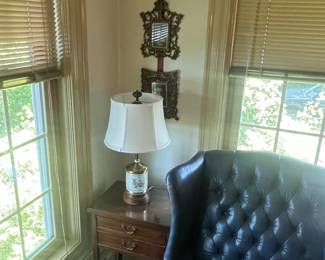 Leather chair and ottoman