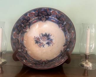 Large impressive round antique bowl