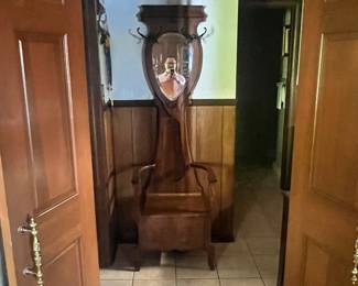 Antique hall rack