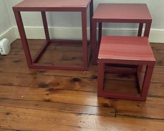 Set of Cinnabar Laquered Tables
