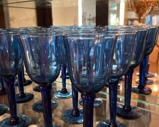 Blue Glass Wine Glasses