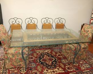 Glass & Iron Dining Table