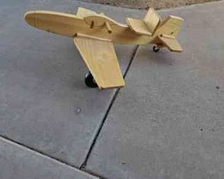 Large Wooden Toddler Ride On Airplane