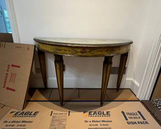 Pair of demilune tables. 