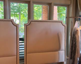 Pair of twin custom upholstered headboards. 