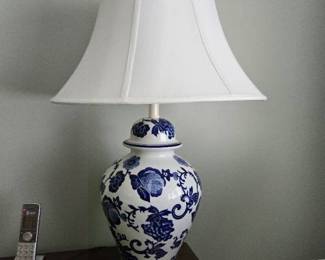 Blue and White Floral Table Lamp
