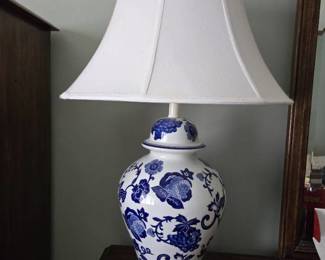 Blue and White Floral Table Lamp