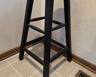 Wooden Barstool with Black Legs